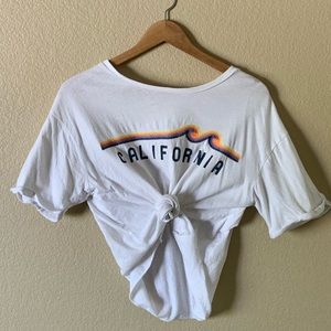 California white T-shirt crop top